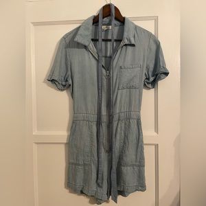 Faux denim romper